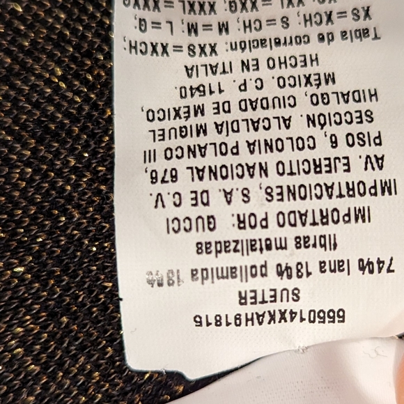 GUCCI Black and Gold Cardigan Size Medium - Picture 6 of 6